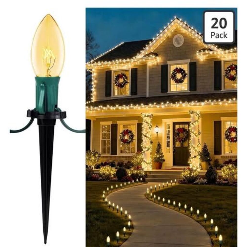 Brightown C9 Christmas Lights Outdoor, 25.7 Ft 20 Bulbs